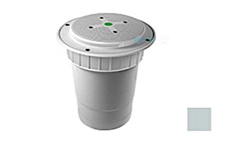 AquaStar 8" Round Hockey Puck Sumpless Suction Outlet Cover with 2 Port Double Deep Sump Bucket with 6" Socket (VGB Series) Light Gray | 8HP103F
