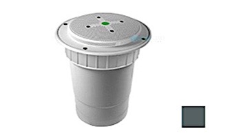 AquaStar 8" Round Hockey Puck Sumpless Suction Outlet Cover with 2 Port Double Deep Sump Bucket with 6" Socket (VGB Series) Dark Gray | 8HP105F