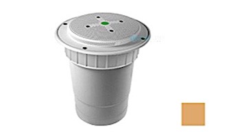 AquaStar 8" Round Hockey Puck Sumpless Suction Outlet Cover with 2 Port Double Deep Sump Bucket with 6" Socket (VGB Series) Tan | 8HP108F