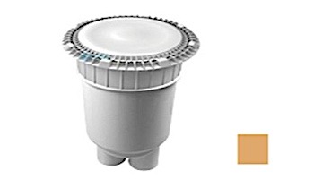 AquaStar 10" Round Suction Outlet Cover with Vented Riser Ring with 2 Port Double Deep Sump Bucket (VGB Series) Tan | 10AVWR108B