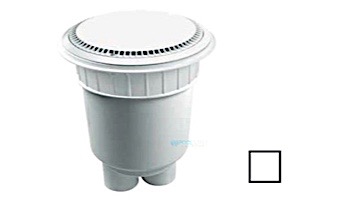 AquaStar 10" Round Suction Outlet Cover | with Solid Riser Ring with 2 Port Double Deep Sump Bucket (VGB Series) | White | 10AVR101B