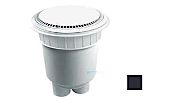 AquaStar 10" Round Suction Outlet Cover | with Solid Riser Ring with 2 Port Double Deep Sump Bucket (VGB Series) | Black | 10AVR102B