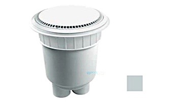AquaStar 10" Round Suction Outlet Cover with Solid Riser Ring with 2 Port Double Deep Sump Bucket (VGB Series) | Light Gray | 10AVR103B
