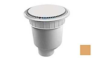 AquaStar 10" Round Suction Outlet Cover with Solid Riser Ring with Double Deep Sump Bucket with 4"Spigot (VGB Series) Tan | 10AVR108C