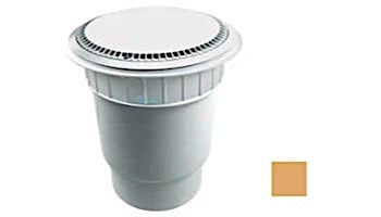 AquaStar 10" Round Suction Outlet Cover | with Solid Riser Ring with Double Deep Sump Bucket with 4" Socket (VGB Series) | Tan | 10AVR108D