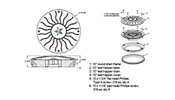 AquaStar 10" Round Debris Catcher Suction Outlet Cover and Mud Frame (VGB Series) | Light Gray | 10LT103