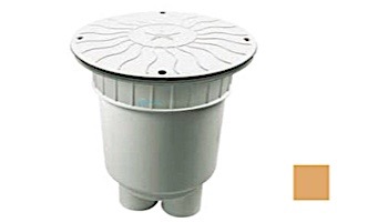 AquaStar 10" Round Debris Catcher Suction Outlet Cover with 2 Port Double Deep Sump Bucket (VGB Series) | Tan | 10LT108B