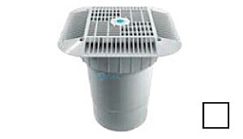 AquaStar 14" Square Grate with Double Deep Sump Bucket with 6" Socket (VGB Series) | White | 914101F