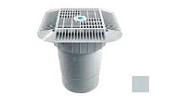 AquaStar 14" Square Grate with Double Deep Sump Bucket with 6" Socket (VGB Series) | Light Gray | 914103F