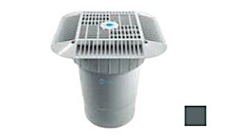 AquaStar 14" Square Grate with Double Deep Sump Bucket with 6" Socket (VGB Series) | Dark Gray | 914105F