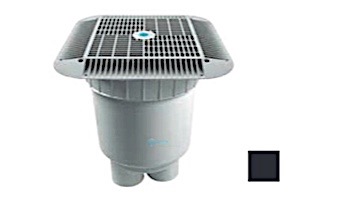 AquaStar 16" Square Anti-Entrapment Suction Outlet Cover | with 2 Port Double Deep Sump Bucket (VGB Series) | Black | 1216102B
