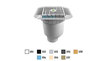 AquaStar 16" Square Grate with Double Deep Sump Bucket with 4" Spigot (VGB Series) Tan | 1216108C