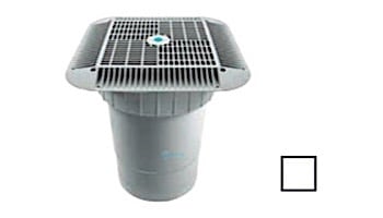 AquaStar 16" Square Grate with Double Deep Sump Bucket | with 6" Socket (VGB Series) | White | 1216101F