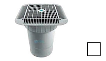 AquaStar 16" Square Grate with Double Deep Sump Bucket | with 6" Socket (VGB Series) | Black | 1216102F