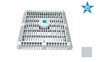 AquaStar 9" Square Wave Suction Outlet Cover with Frame and Vented Riser Ring | Light Gray | WAV9WR103