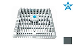 AquaStar 9" Square Wave Suction Outlet Cover with Frame and Vented Riser Ring | Dark Gray | WAV9WR105