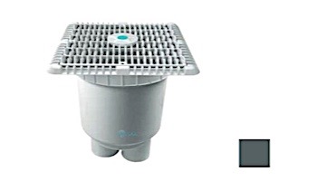 AquaStar 9" Square Wave Anti-Entrapment Suction Outlet Cover with Vented Riser Ring with 2 Port Double Deep Sump Bucket (VGB Series) | Dark Gray | WAV9WR105B