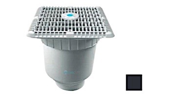 AquaStar 9" Wave Grate  & Vented Riser Ring with Double Deep Sump Bucket with 4" Socke | Black | WAV9WR102D