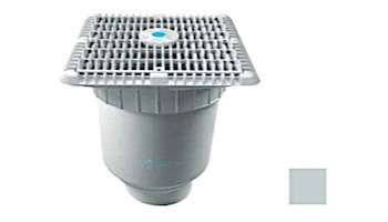 AquaStar 9" Wave Grate  & Vented Riser Ring with Double Deep Sump Bucket with 4" Socke | Light Gray | WAV9WR103D