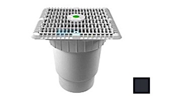 AquaStar 9" Square Wave Suction Outlet Cover with Vented Riser Ring with Double Deep Sump Bucket with 6" Spigot (VGB Series) Black | WAV9WR102E