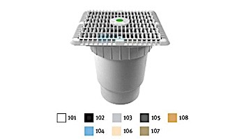 AquaStar 9" Square Wave Suction Outlet Cover with Vented Riser Ring with Double Deep Sump Bucket with 6" Spigot (VGB Series) Black | WAV9WR102E