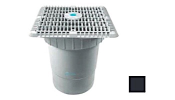 AquaStar 9" Wave Anti-Entrapment Suction Outlet Cover & Vented Riser Ring and Double/Deep Frame with 6'' Socket Sump Bucket | Black | WAV9WR102F