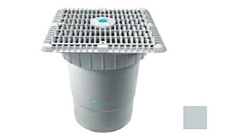 AquaStar 9" Wave Anti-Entrapment Suction Outlet Cover & Vented Riser Ring and Double/Deep Frame with 6'' Socket Sump Bucket | Light Gray | WAV9WR103F