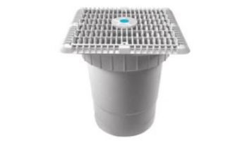 AquaStar 9" Wave Anti-Entrapment Suction Outlet Cover & Vented Riser Ring and Double/Deep Frame with 6'' Socket Sump Bucket | Light Gray | WAV9WR103F