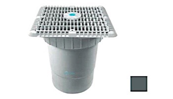 AquaStar 9" Wave Anti-Entrapment Suction Outlet Cover & Vented Riser Ring and Double/Deep Frame with 6'' Socket Sump Bucket | Dark Gray | WAV9WR105F