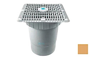 AquaStar 9" Wave Anti-Entrapment Suction Outlet Cover & Vented Riser Ring and Double/Deep Frame with 6'' Socket Sump Bucket | Tan | WAV9WR108F