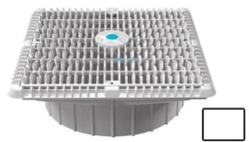AquaStar 12"X12" Square Wave Suction Outlet and Deep Frame  & Vented Riser Ring | Black | WAV12WR102A