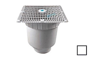 AquaStar 12" Square Wave Suction Outlet Cover with Vented Riser Ring with Double Deep Sump Bucket with 4" Spigot (VGB Series) White | WAV12WR101C
