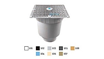 AquaStar 12" Square Wave Suction Outlet Cover with Vented Riser Ring with Double Deep Sump Bucket with 4" Spigot (VGB Series) White | WAV12WR101C