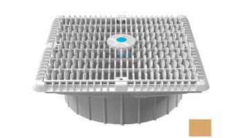 AquaStar 12"X12" Square Wave Suction Outlet and Deep Frame  & Vented Riser Ring | Tan | WAV12WR108A