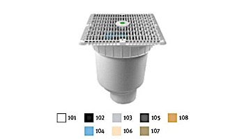 AquaStar 12" Square Wave Suction Outlet Cover with Vented Riser Ring with Double Deep Sump Bucket with 4" Spigot (VGB Series) Dark Gray | WAV12WR105C