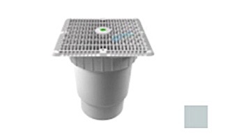 AquaStar 12" Square Wave Suction Outlet Cover with Vented Riser Ring with Double Deep Sump Bucket with 6" Spigot (VGB Series) Light Gray | WAV12WR103E