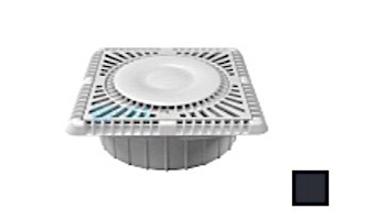 AquaStar 9" Square Sun Grate with Vented Riser Ring with Double Deep Mud Frame|Sump for Optional Secondary Drain (VGB Series) Black | SUN9WR102A