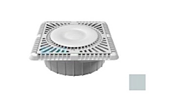 AquaStar 9" Square Sun Grate with Vented Riser Ring with Double Deep Mud Frame|Sump for Optional Secondary Drain (VGB Series) Light Gray | SUN9WR103A