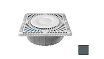 AquaStar 9" Square Sun Grate with Vented Riser Ring with Double Deep Mud Frame|Sump for Optional Secondary Drain (VGB Series) Dark Gray | SUN9WR105A