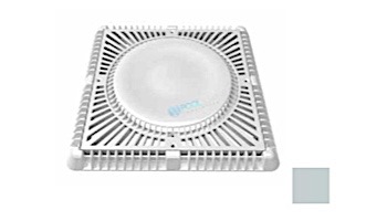 Aquastar 12" Square Sun Grate Anti-Entrapment Suction Outlet Cover with Vented Riser Ring and Mud Frame (VGB Series) Light Gray | SUN12WR103