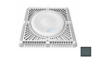 Aquastar 12" Square Sun Grate Anti-Entrapment Suction Outlet Cover with Vented Riser Ring and Mud Frame (VGB Series) Dark Gray | SUN12WR105