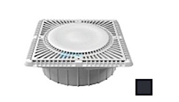 Aquastar 12" Square Sun Grate with Vented Riser Ring with Double Deep Mud Frame|Sump for Optional Secondary Drain (VGB Series) Black | SUN12WR102A