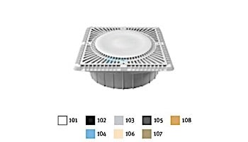 Aquastar 12" Square Sun Grate with Vented Riser Ring with Double Deep Mud Frame|Sump for Optional Secondary Drain (VGB Series) Dark Gray | SUN12WR105A