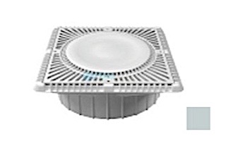 Aquastar 12" Square Sun Grate with Vented Riser Ring with Double Deep Mud Frame|Sump for Optional Secondary Drain (VGB Series) Light Gray | SUN12WR103A