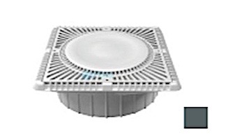 Aquastar 12" Square Sun Grate with Vented Riser Ring with Double Deep Mud Frame|Sump for Optional Secondary Drain (VGB Series) Dark Gray | SUN12WR105A