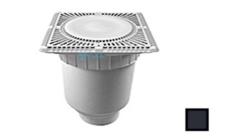 Aquastar 12" Square Sun Grate with Vented Riser Ring with Double Deep Sump Bucket with 4" Socket (VGB Series) Black | SUN12WR102D