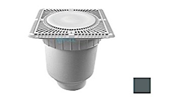 Aquastar 12" Square Sun Grate with Vented Riser Ring with Double Deep Sump Bucket with 4" Socket (VGB Series) Dark Gray | SUN12WR105D