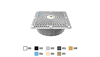 AquaStar 9" Square Star Anti-Entrapment Suction Outlet Cover with Vented Riser Ring with Double Deep Mud Frame|Sump for Optional Secondary Drain (VGB Series) Tan | P9108A