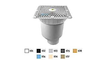 AquaStar 9" Square Star Anti-Entrapment Suction Outlet Cover with Vented Riser Ring with Double Deep Sump Bucket with 4" Spigot (VGB Series) Black | P9102C