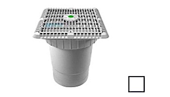 AquaStar 9" Square Star Anti-Entrapment Suction Outlet Cover with Vented Riser Ring with Double Deep Sump Bucket with 6" Socket (VGB Series) White | P9101F